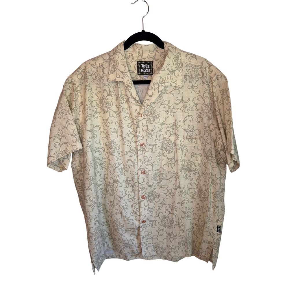 Vintage 90's Toes on the Nose Mens XXL‎ Button Down SS Shirt Floral Print